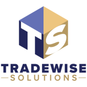 Tradewise Solutions Logo: A Blue Shield-Shaped Symbol With A White &Quot;T&Quot; In The Center, Surrounded By The Words &Quot;Tradewise Solutions Chartered Accountants&Quot; In Dark Blue Capital Letters.